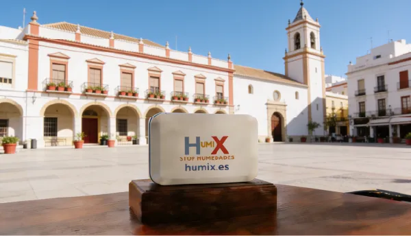 Sistema HUMIX instalado en la pared de una vivienda en Castelldefels